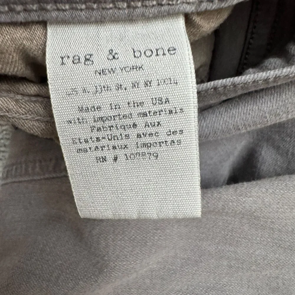 Rag & Bone The Dre Slim Boyfriend Denim Jeans Womens 24 Aged Sage Gray Stretch